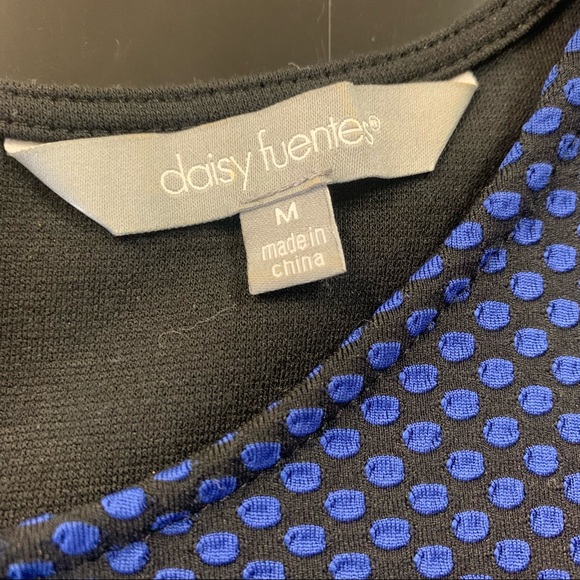 Black with blue polka sleeveless dress - Picture 8 of 12